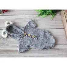 Комбинезон с капюшоном для новорожденных; реквизит для фотосъемки; трикотажные детские штаны и шапка; полный комплект; комбинезон для новорожденных; Комбинезоны для младенцев; шапочка с медведем