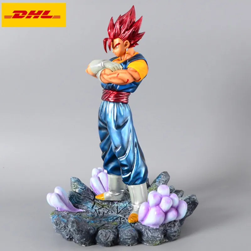 1" DRAGON BALL Z статуя Vegetto бюст Сон Гоку полный Длина портрет Сон Гоку VS Vegetto подходит анимационная фигурка GK коробки 25 см B645 - Цвет: Красный