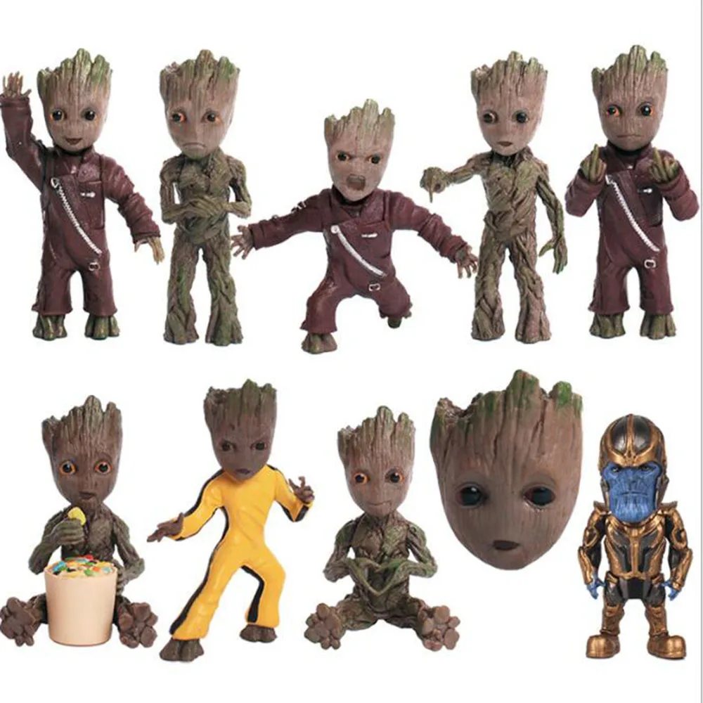 

9STYLES Pop Baby's Gift Groots Tree Man Figure Toys Keychain Pendant llaveros para hombre Key Ring Pokemon