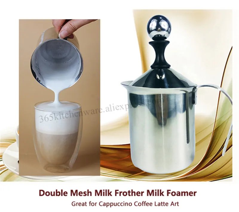 Milk Frother 400ML 800ML Stainless Steel Milk Foamer Milk Creamer Coffee Milk Foam Maker with