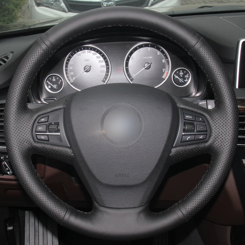 Black Synthetic Leather Car Steering Wheel Cover for BMW F25 X3 2011