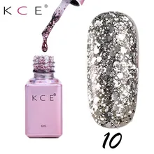 KCE 6 мл Блестящий Гель-лак для ногтей Блестящий УФ-гель впитывающий блестки лак для ногтей лак для маникюра