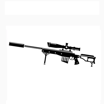 

18.5*5.2CM Interesting Weapons Sniper Rifle Gun Graphic Vinyl Car Sticker Black White Motorcycle Exterior Accessories