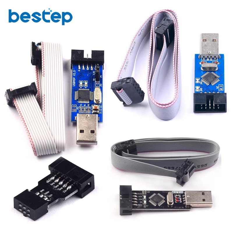 USB программатор USBASP/USBISP + STK500 10Pin 6Pin адаптер 3 В/5 В AVR ATMEGA128 ATMEGA8 USBASP USBISP