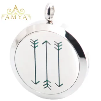 

10pcs Arrow Aromatherapy Essential Oil Surgical Stainless Steel Perfume Diffuser Locket Necklace Pendant Free 20pcs Pads