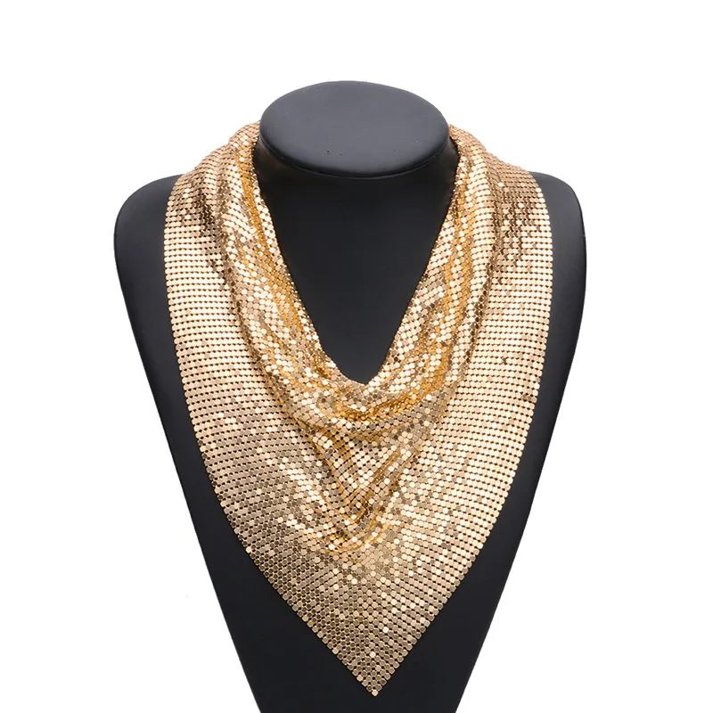 

New arrival Alloy Retro-vintage Women's scarf snake chains sequins Necklace big exaggerated costume Necklace for woman