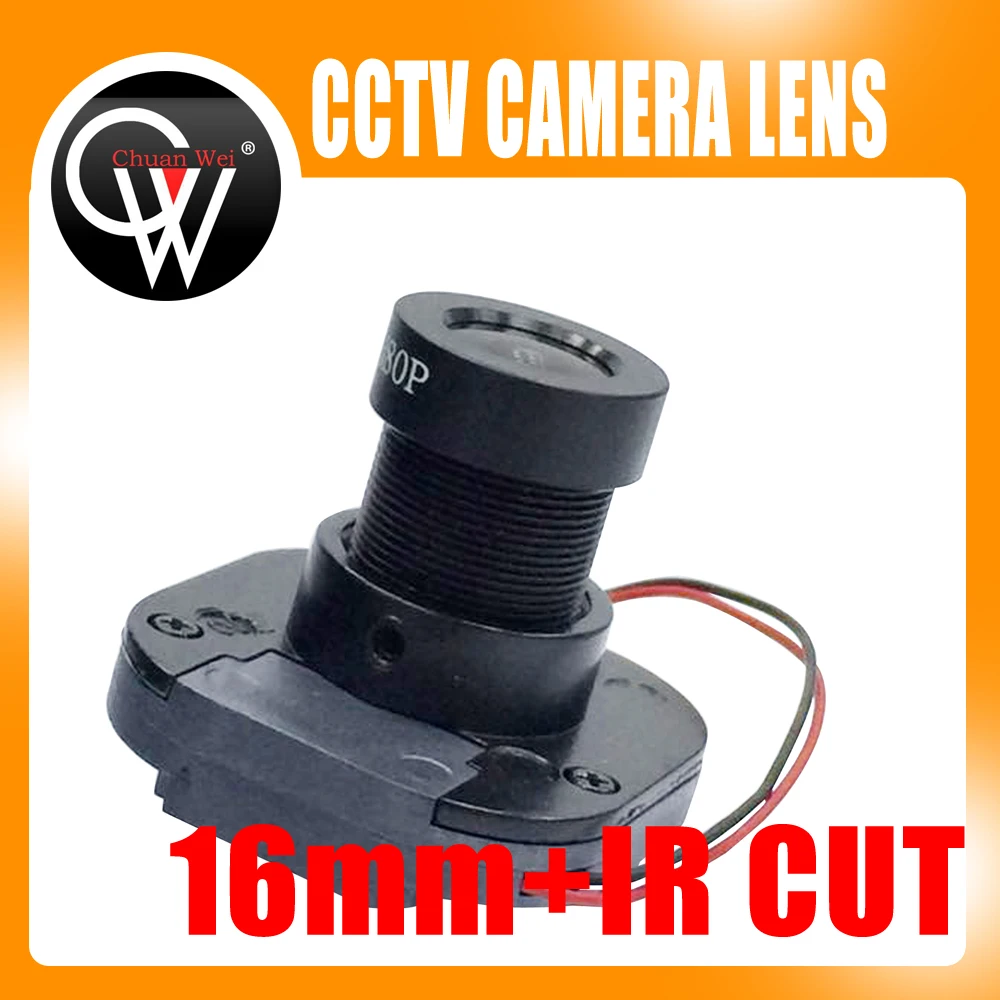 5Megapixel M12 Fixed 1/2 inch 16mm lens + IR CUT Equipment M12 for Full HD CCTV Camera MTV Module