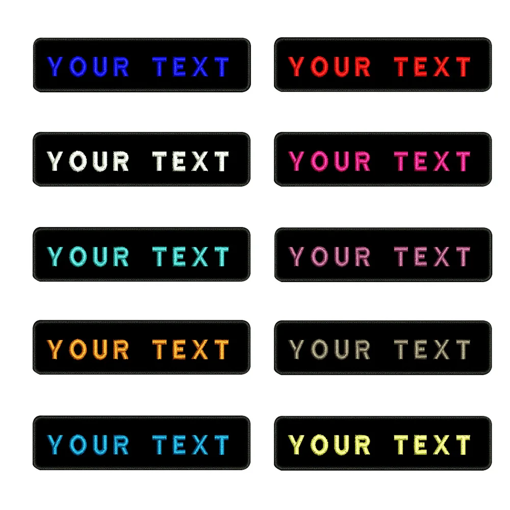 

Custom name patches tags personalized iron on hook backing