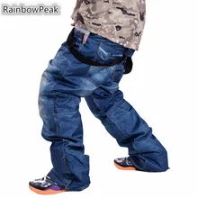 Winter Skiing Denim ski pants men Snowboarding Pants outdoor thermal Windproof Waterproof Mountain climbing Bib pants