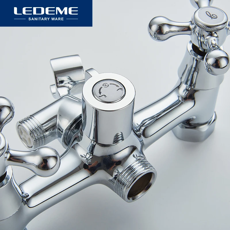 LEDEME Classic Bath Bathtub Faucets Long Trunk