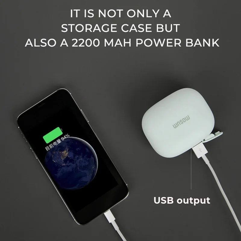 Liberfeel Maoxin TWS беспроводные наушники bluetooth 5 0 2200 мАч Внешний аккумулятор микрофон IPX5