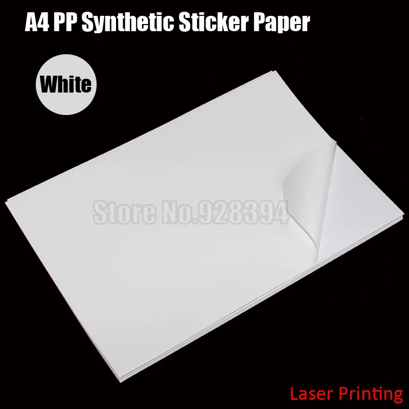 

30sheets White A4 PP Synthetic Paper Adhesive Sticker Paper Printing Paper Glossy Sheet Fit Laser Printer