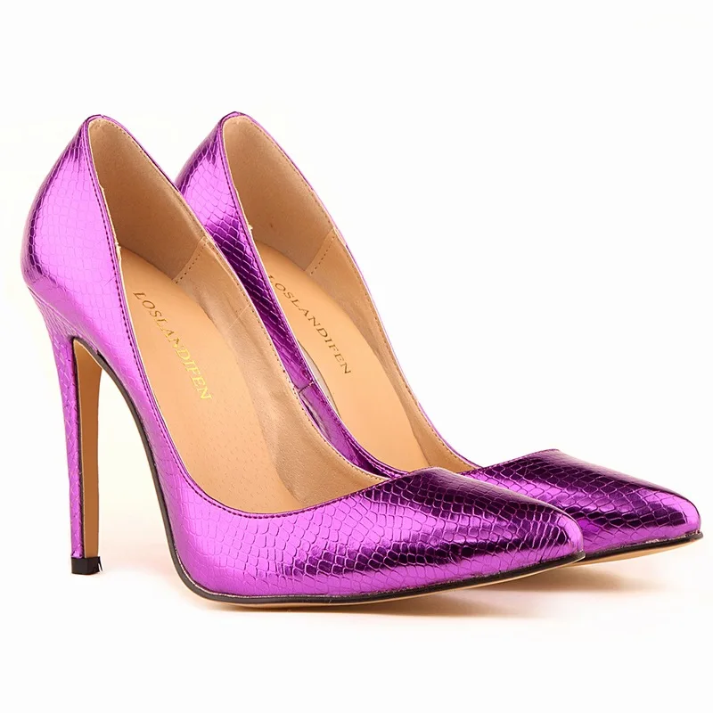 Женские туфли-лодочки; модные пикантные туфли с острым носком; Яркие туфли из змеиной кожи на высоком тонком каблуке 11 см; женские тонкие туфли телесного цвета на высоком каблуке