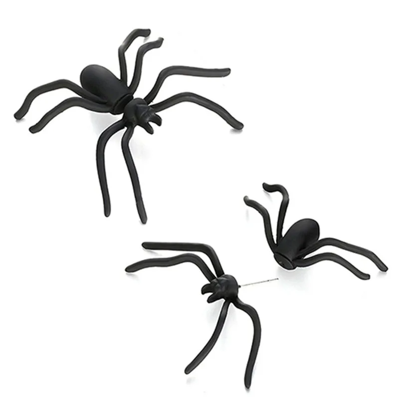 

Black Spider Halloween Personality Stud Earrings Women Fashion Jewelry Punk Rock Elegant Party Earring Ladies
