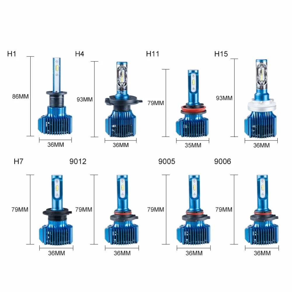 H4 светодиодный лампы фар Светодиодный ампулы H4 H7 H11 H8 H1 H15 Hb3 Hb4 12 V 24 V 72 W светодиодный де Voiture Фарес 15000lm 6500 K Авто фонари для грузовиков