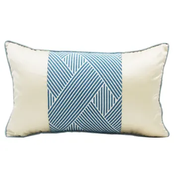 

DUNXDECO Cushion Cover Decorative Waist Pillow Case Modern Simple Elegant Artistic Blue Geometric Sofa Chair Coussin Shame Decor