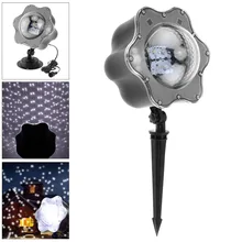 4W Indoor / Outdoor Waterproof Snow Projector Lamp with Remote Control and Ground Stake for Christmas / Holiday Decoration