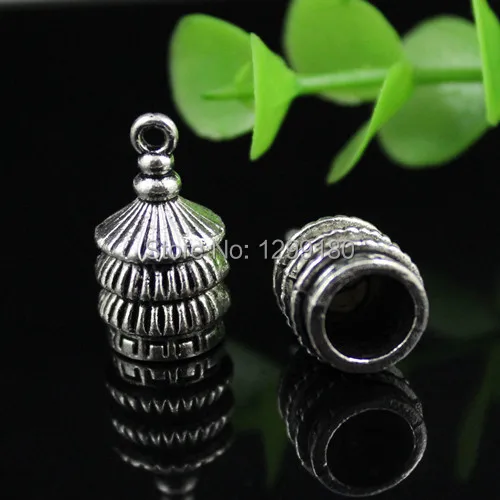 

50pcs/lot Tower Cord Crimp End Caps Buckle Tips for Necklace Bracelet Ropes Cords Connectors Clasp 12x21mm (K00527)