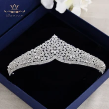 Top Quality Brides Sparkling Zircon Royal Queen Hairbands Gold Tiaras Crowns Crystal Wedding Hair Accessories Evening Headwear top quality sparkling zircon oversize royal queen hairbands gold tiaras crowns crystal wedding hair accessories gift for brides