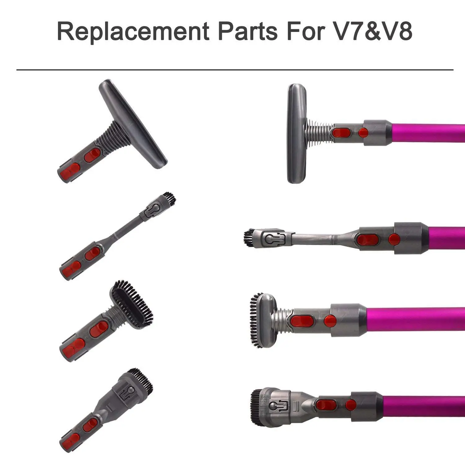 

Replacement Kit for Dyson V8 V7 V10 Vacuum Cleaner with Replacement Vacuum Hose - Buerste Duese Flush Dust Cover for Dyson V6