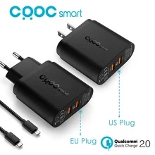 CRDC USB Wall Charger with Dual Quick Charge 2.0 QC 2.0 36W Turbo Fast Charger for Samsung Galaxy S7S6 Edge LG &More, Aukey Made