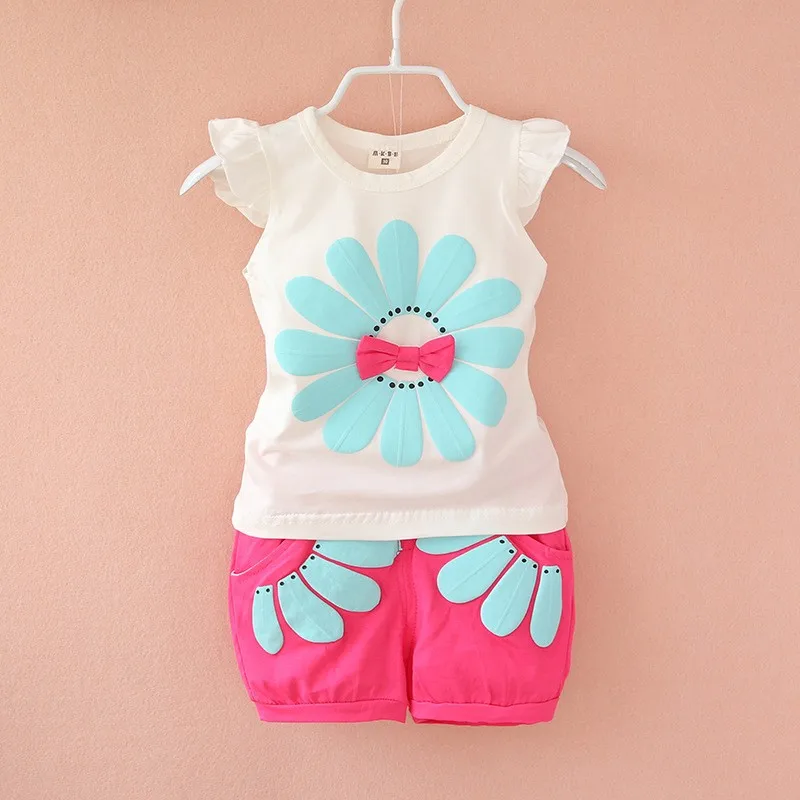 2016-fashion-toddler-Korean-baby-girls-summer-clothing-sets-bow-sunflower-girls-summer-clothes-set-kids (1)