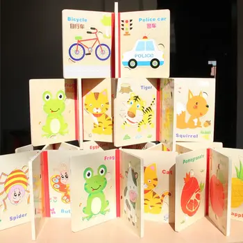 

Free shipping Kids wooden forest animal puzzles book, children's educational Puzzzle toys, Baby wooden early childhood toys