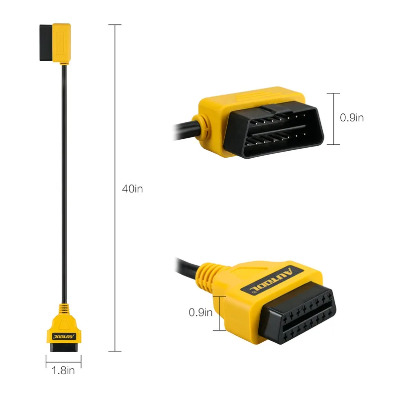 Autool OBDII OBD2 16 Pin Male Female Cable Diagnostic Extender Extention Cable