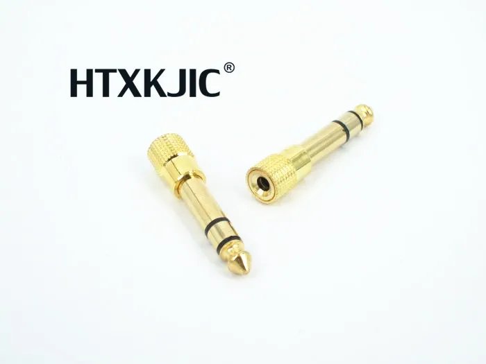 100pcs Gold plated 6 35mm 1 4Male plug to 3 5mm 1 8Female Jack Stereo Headphone Audio Adapter TRS 6 35 to 3 5 converter