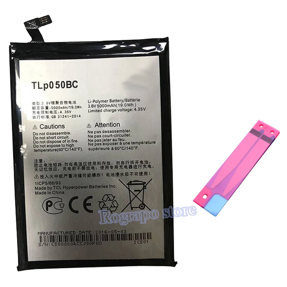 

Full 5000mAh TLp050BC Replacement Battery Battery Batterij For Alcatel Pixi 4 Plus Power 5023F 5023E Mobile Phone Batteries