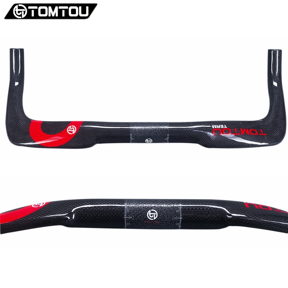 

TOMTOU Time Trial Bicycle Aerobar Base Bar 3K Carbon Bicycle Road TT Handlebar Width 380/400/420/440/460mm Red - TC1T36