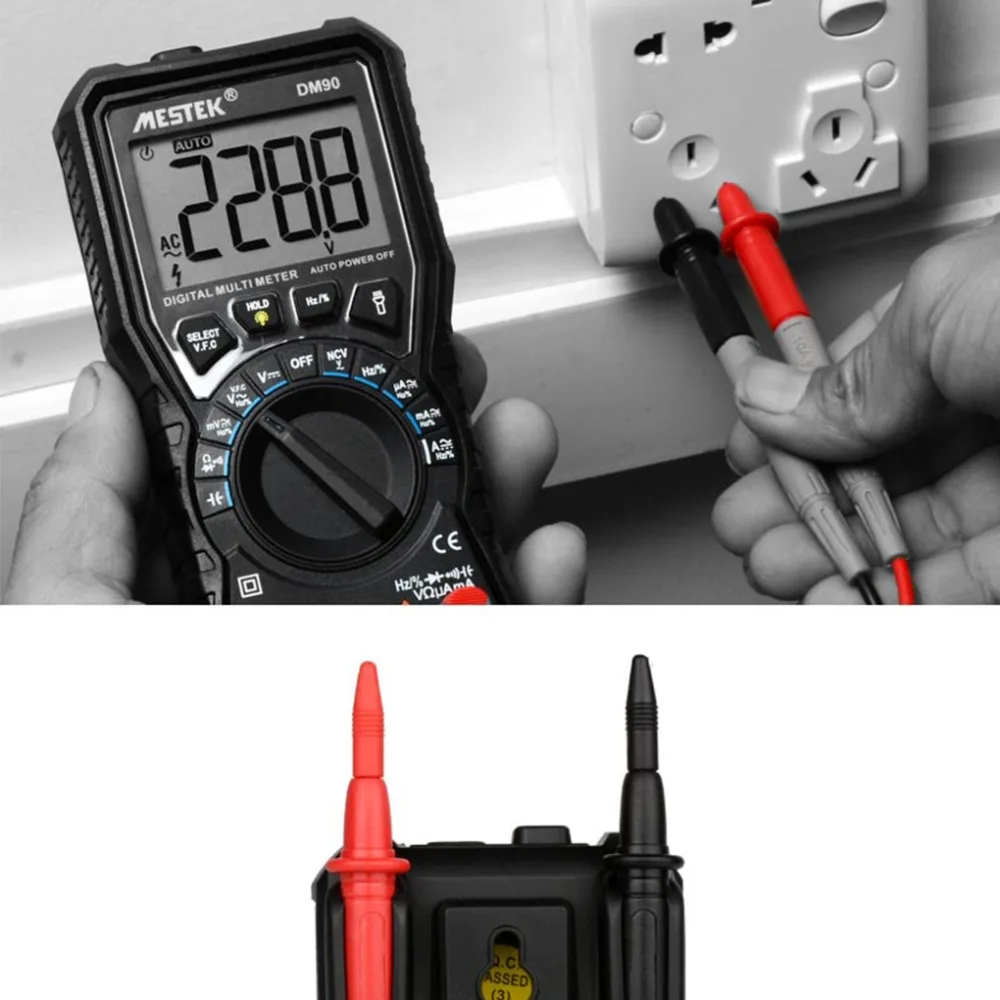 MESTEK Мини цифровой мультиметр Авто Диапазон AC DC напряжение, частота тока Емкость NCV мультиметр тестер
