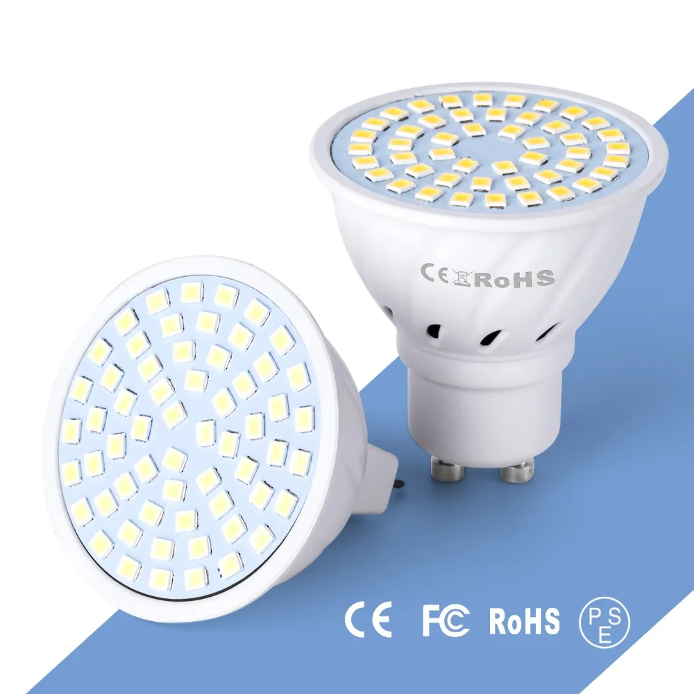 

E27 LED Bulb GU10 LED Lamp 220V SMD 2835 MR16 Spotlight 48 60 80LEDs Home Ampoule LED E14 Light Bulb 4W 6W 8W Bombilla B22 GU5.3