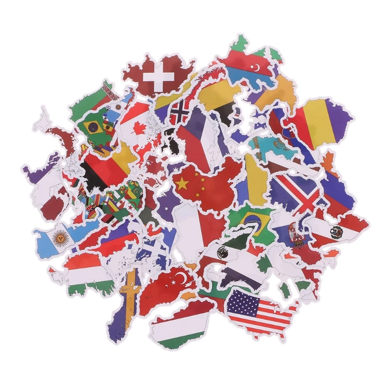 

50X National Flags Stickers Toys Countries Map Sticker DIY Scrapbooking Suitcase BC0904 Drop shipping