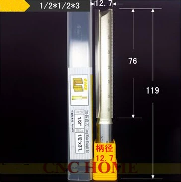 

Extra-Long flush trim router bit for wood Slotted Knife Carbide End Mill Straight Flute Bit - 1/2*1/2*3 - Arden A0103278