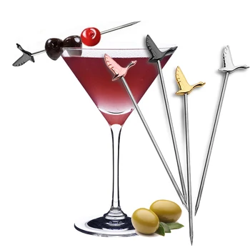 

Barware Bar Tools Stainless Steel Cocktail Fruit Needle Sign 4PC/LOT