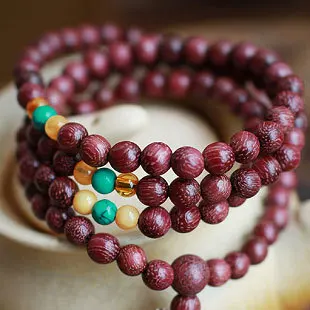 

New! ! ! Wholesale Violet Beads Rosewood Howlite 6mm Prayer beads Lovers Multilayer Buddha Bracelets Gift Charm
