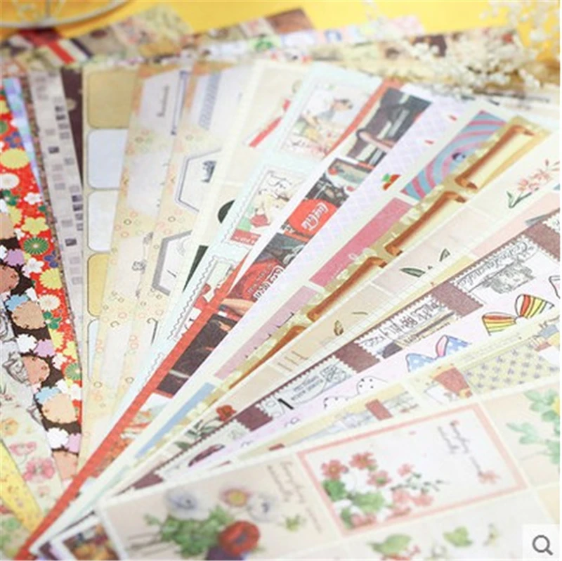24PCS Retro nostalgia in Europe and the pictorial diary stickers planner Stationery label sticker scrapbooking Christmas
