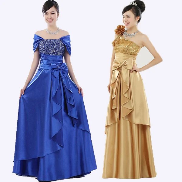 2017 autumn Long graduation formal dress clothes banquet strapless