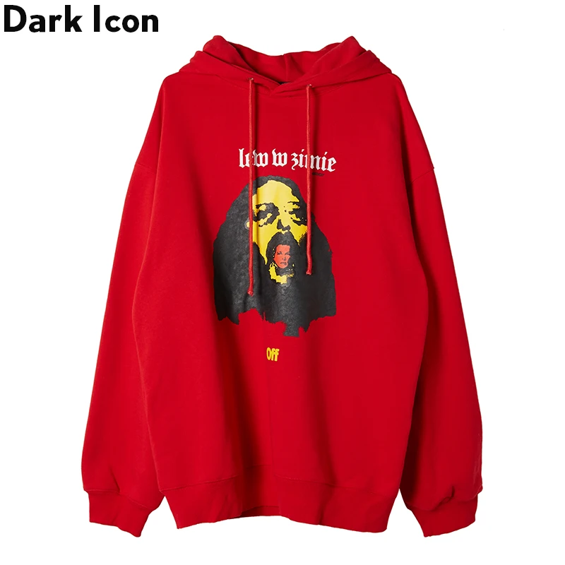 

Dark Icon Two-face Printed Pullover Hoodie Men Women Hip Hop Hoodies Oversized Street Hooded Men