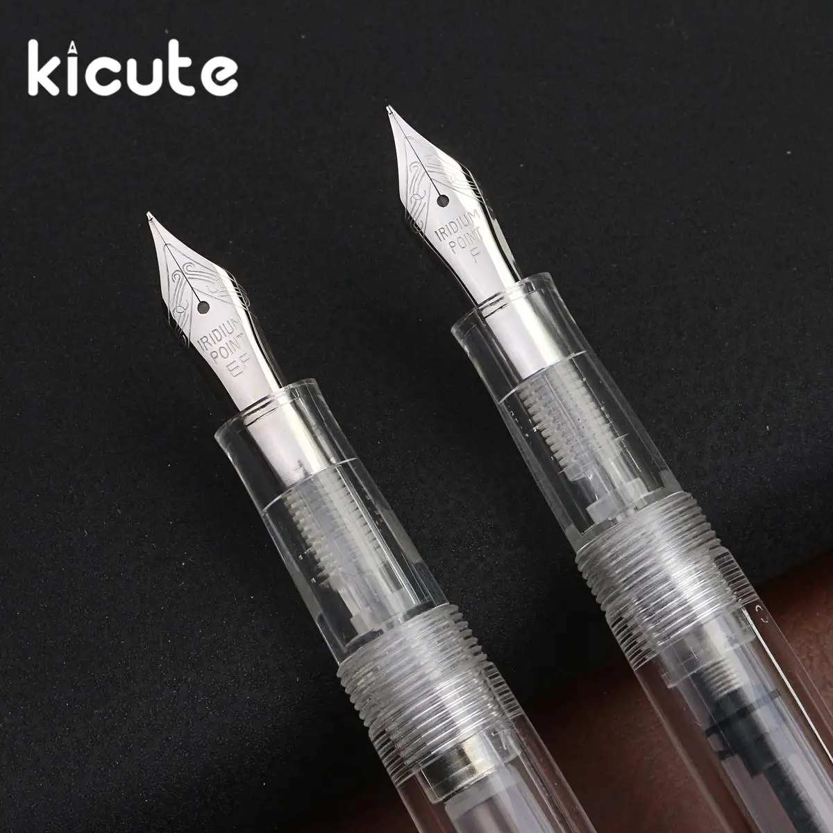 

Kicute 1pcs 0.38/0.5mm Fine Nib Transparent Screw Fountain Pen Smooth Writing School Office Stationery Supplies for Students