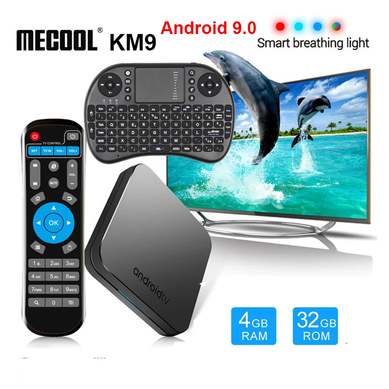 

2019 MECOOL KM9 Android 9.0 TV Box Amlogic S905X2 Quad Core 4GB DDR4 32GB ROM 4K WIFI Bluetooth USB3.0 OTA Smart TV Media Player