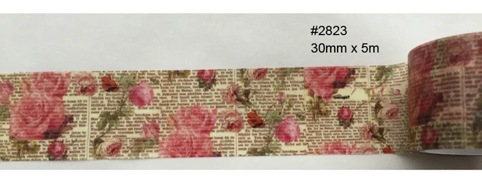 23 дизайна(принимаем выбор дизайна) 30 мм японский Васи декоративный клей многоцветные пленки цветок Сердце точка полоса бумажная лента - Цвет: 2823