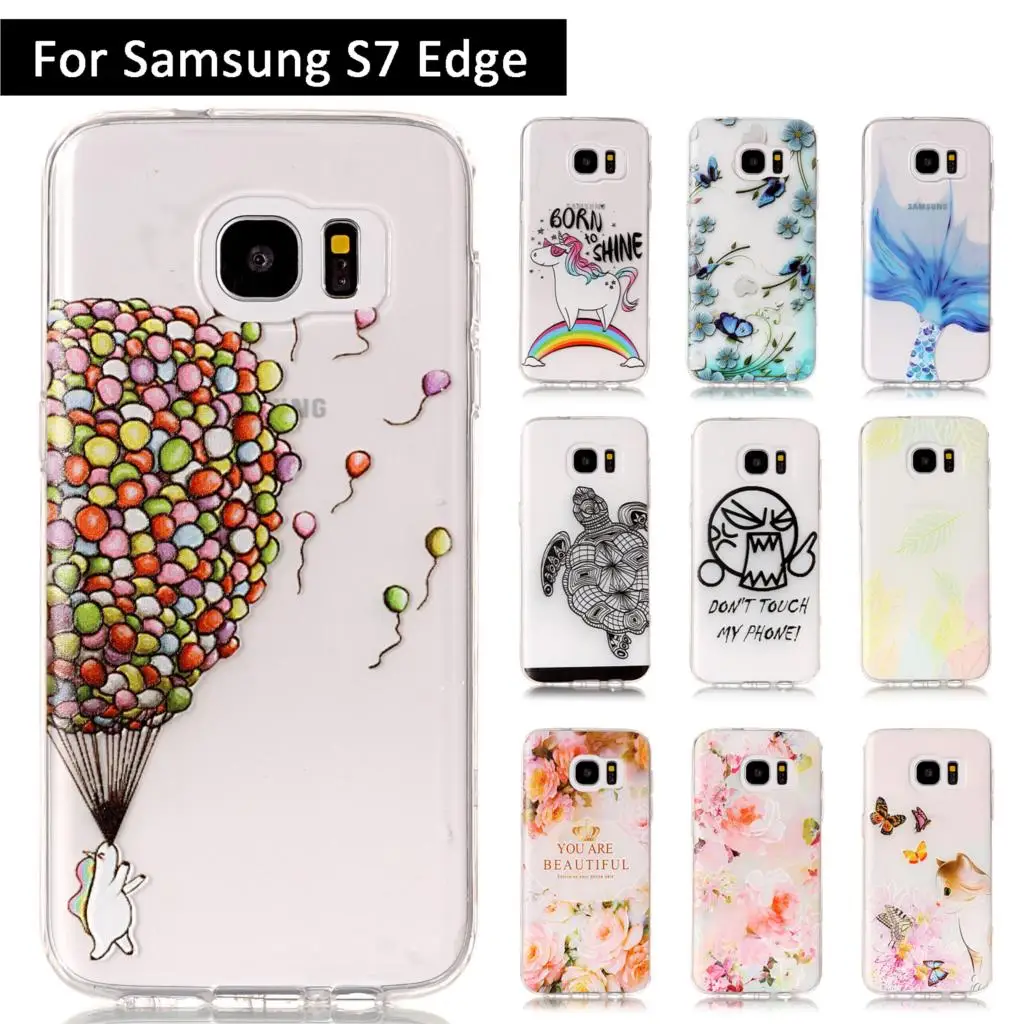 Модный ТПУ силиконовый чехол для Samsung Galaxy S7 Edge G935 G935F 3D рельефная задняя крышка S7Edge