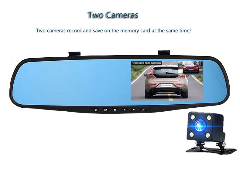 Jiluxing 1080P автомобильная камера, зеркало, две камеры, Автомобильный видеорегистратор, зеркало заднего вида, цифровой видеорегистратор, автомобильная видеокамера, видеорегистратор, ночное видение