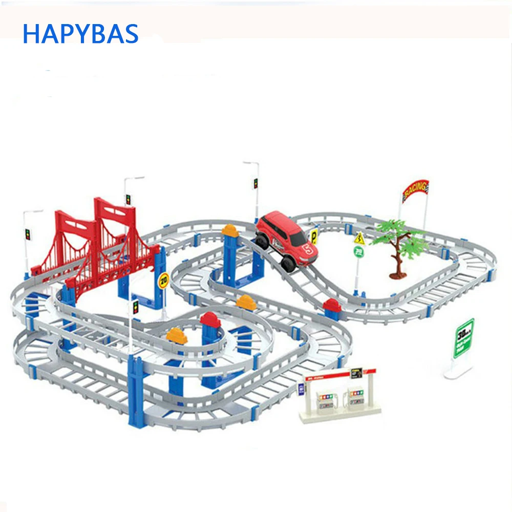 

88pcs Muti-layer Electric Rail Track Roller Coaster Model Slot Cars Gift Educatoinal Toy Children Kid Toy Juguetes Thomas