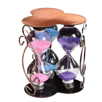 

Wrought Iron Three Hourglass Ornaments Metal Sand Glass Time Counter Count Down Timer Sand Hourglass Craft Couple Birthday Gifts