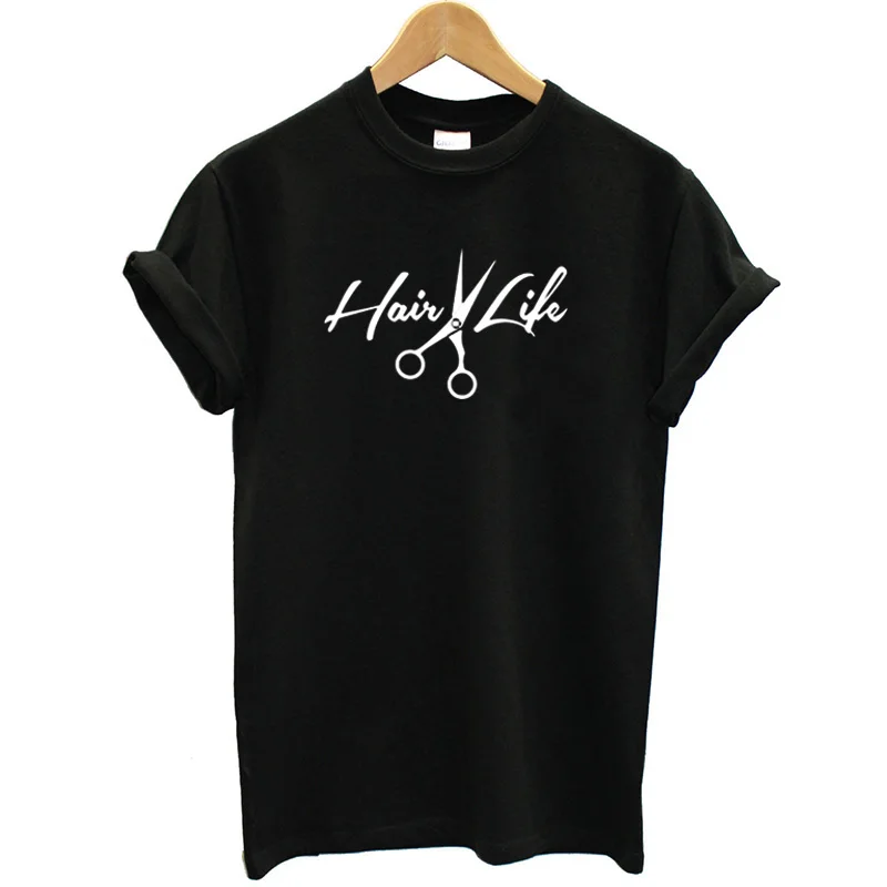 Женские футболки с логотипом Hair Life женские ножницы женская одежда Harajuku подарки