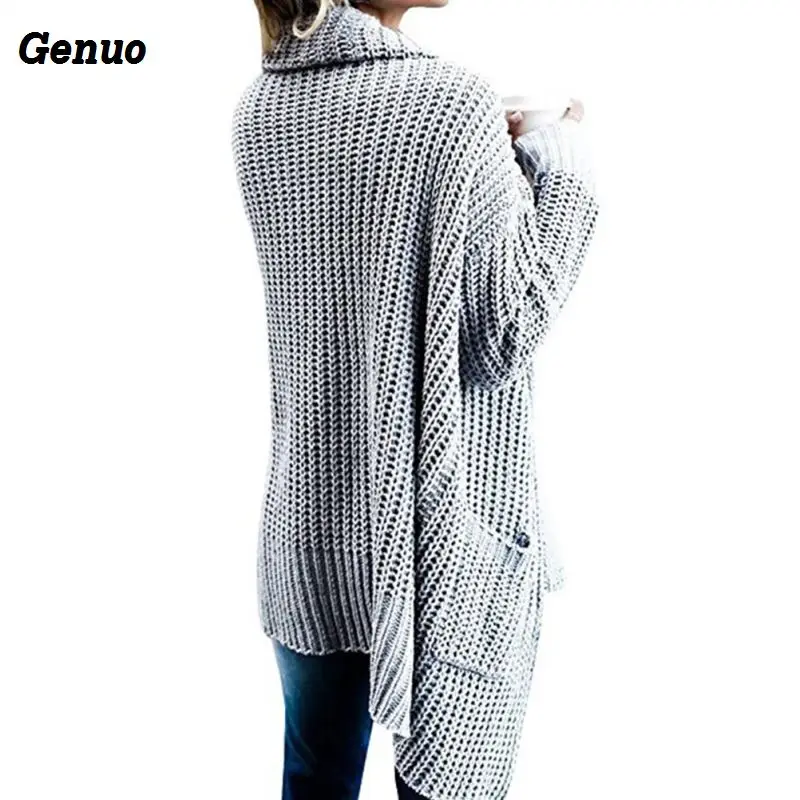 Genuo Autumn Women Casual Sweaters Knitting Long Cardigan Female Loose Knitted Jumper Top Warm Winter Sweater Women Tops