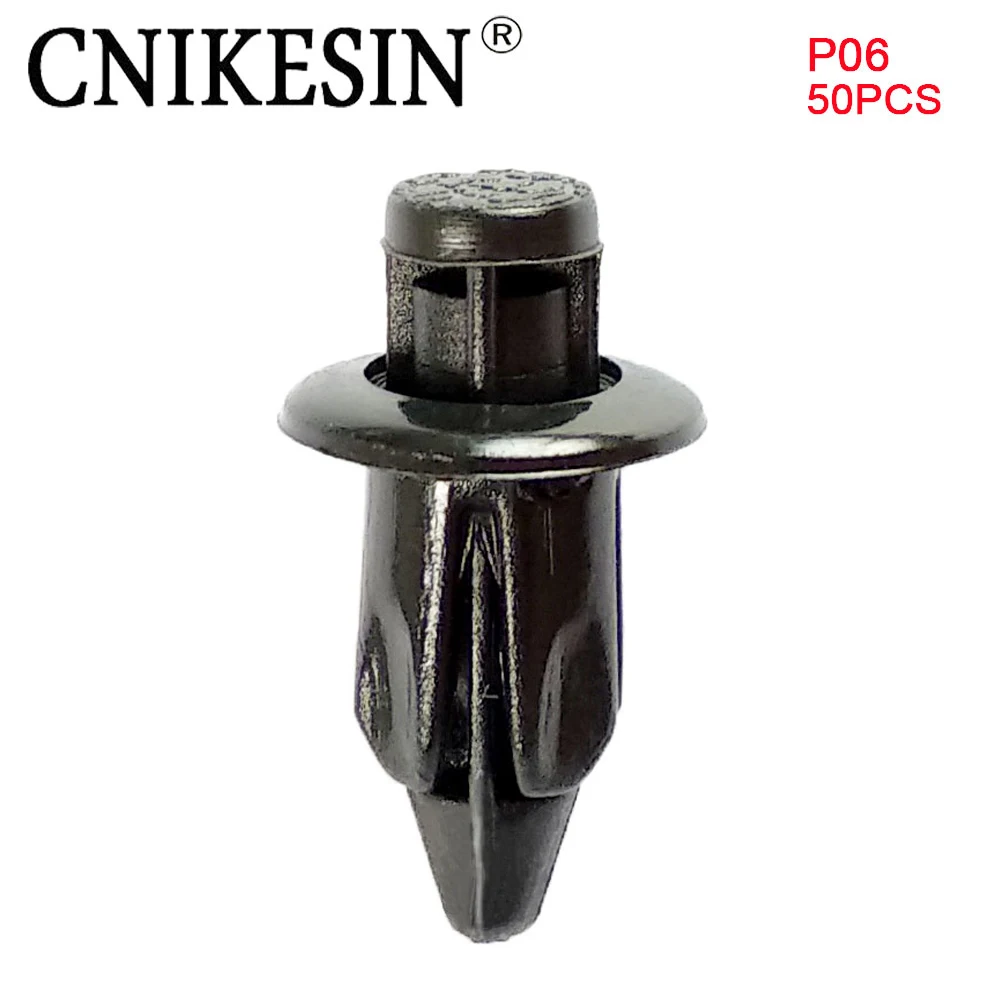 

CNIKESIN 50PCS P06 6mm Hole Nylon Car Fastener Diversion Plate Push Type Shield Retainers Rivets Clips for Toyota Honda